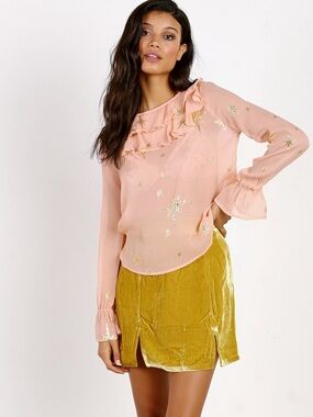 FOR LOVE AND LEMONS • Gilded Star Blouse in Rose Gold